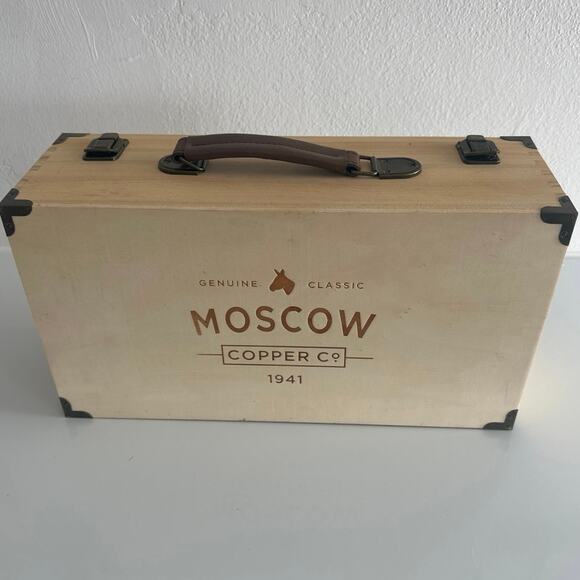 Moscow Mule 2 mugs 9 piece gift set with original box NWB coasters included - Picture 8 of 12